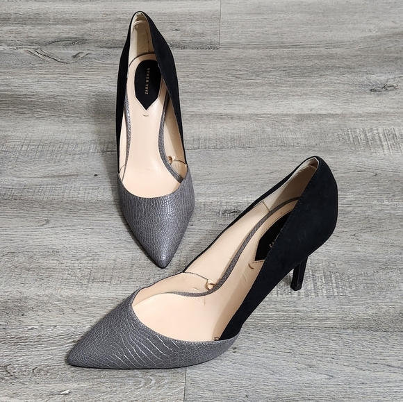 Zara Women's Pointy Block color heels - Picture 4 of 11